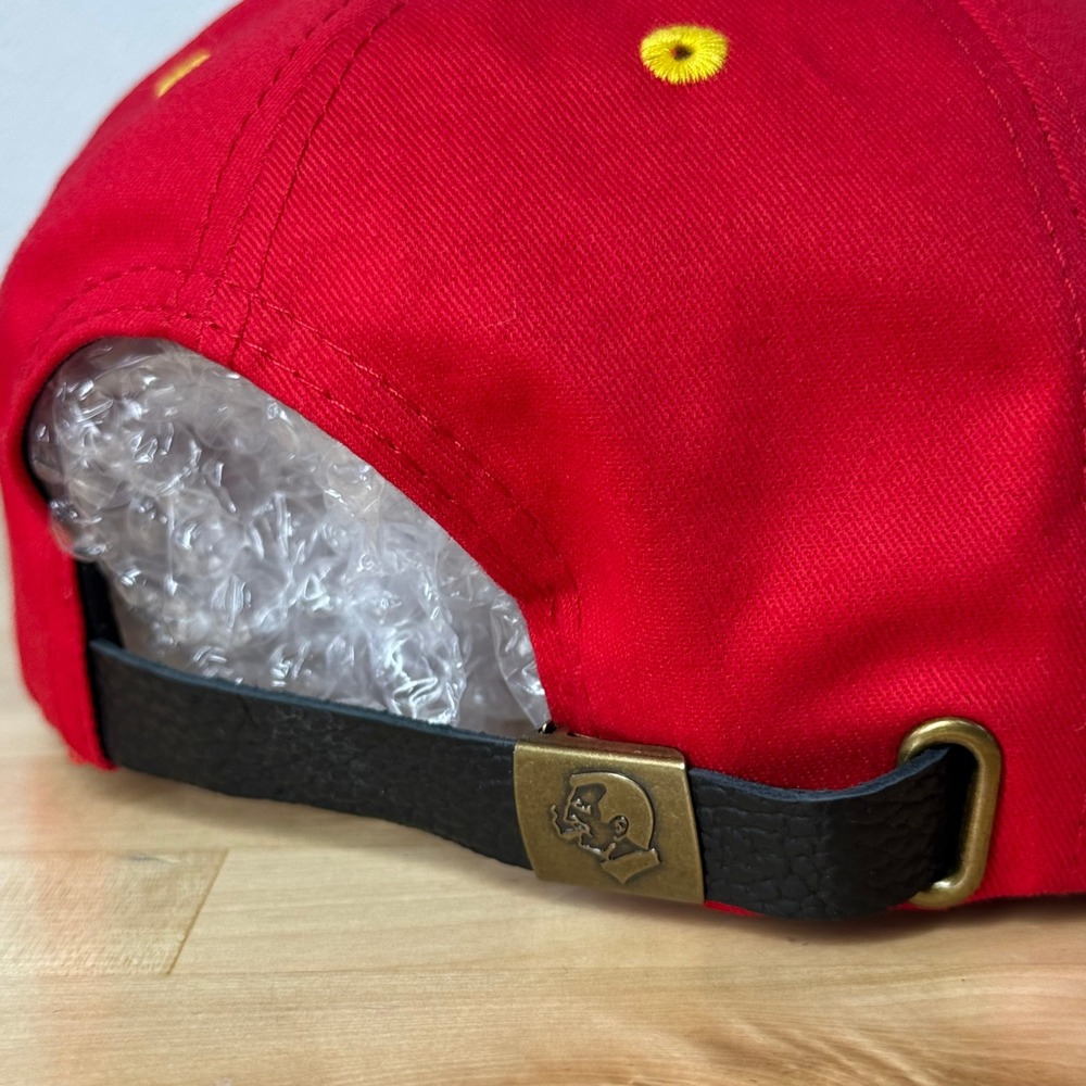 Nation Golf Co Red Yellow Snapback Hat Adjustable Leather Strapback Cap - Picture 4 of 11